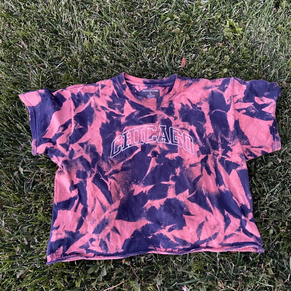Pretty little thing cropped bleach tee